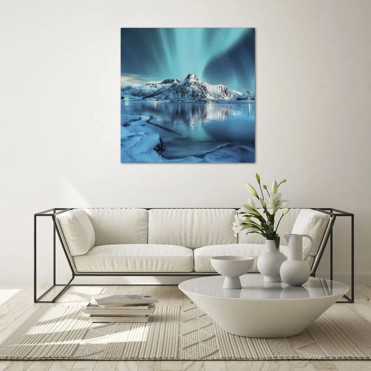 Glastavla - Bild på glas - Ljusets natt - 60x60 cm