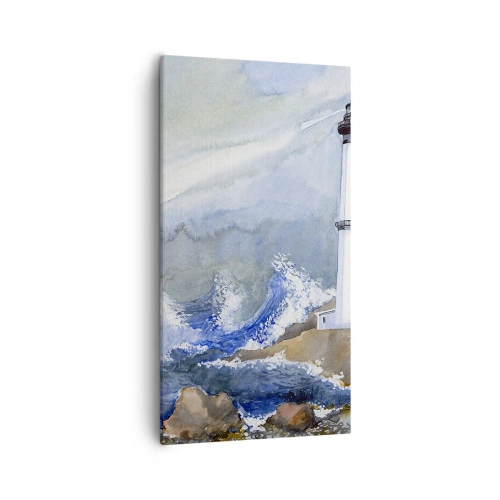 Canvastavla - Bild på duk - Mot mörkret och stormen - 55x100 cm