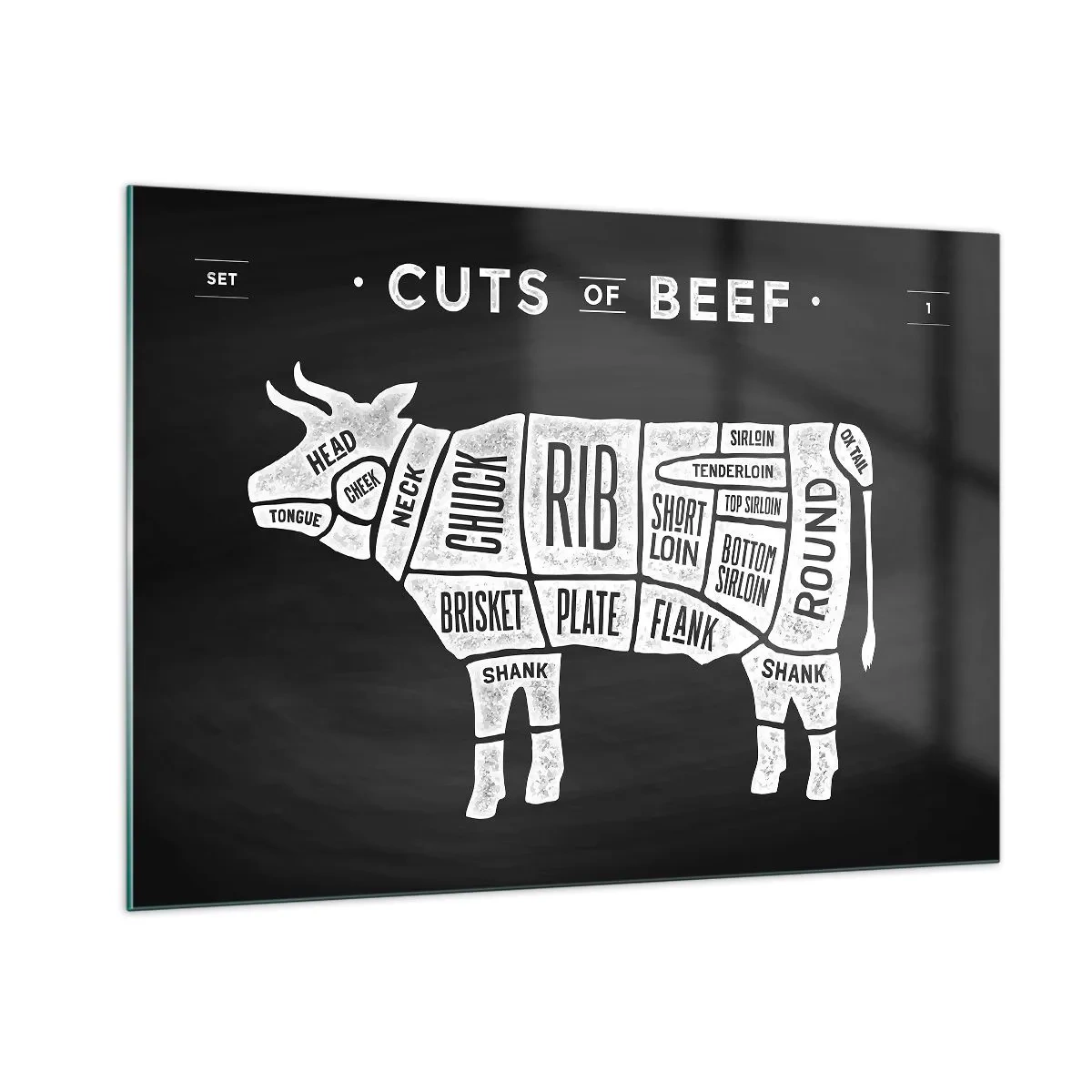 Glastavla - Bild på glas - Styckarens ABC - 100x70 cm