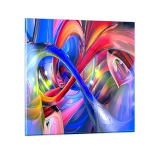 Glastavla - Bild på glas - Färgdans - 40x40 cm