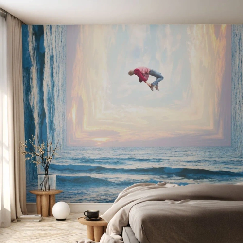 Självhäftande Fototapet Deluxe Sticker - Till en annan dimension - Abstraktion, Man, Natur - 350x256 cm