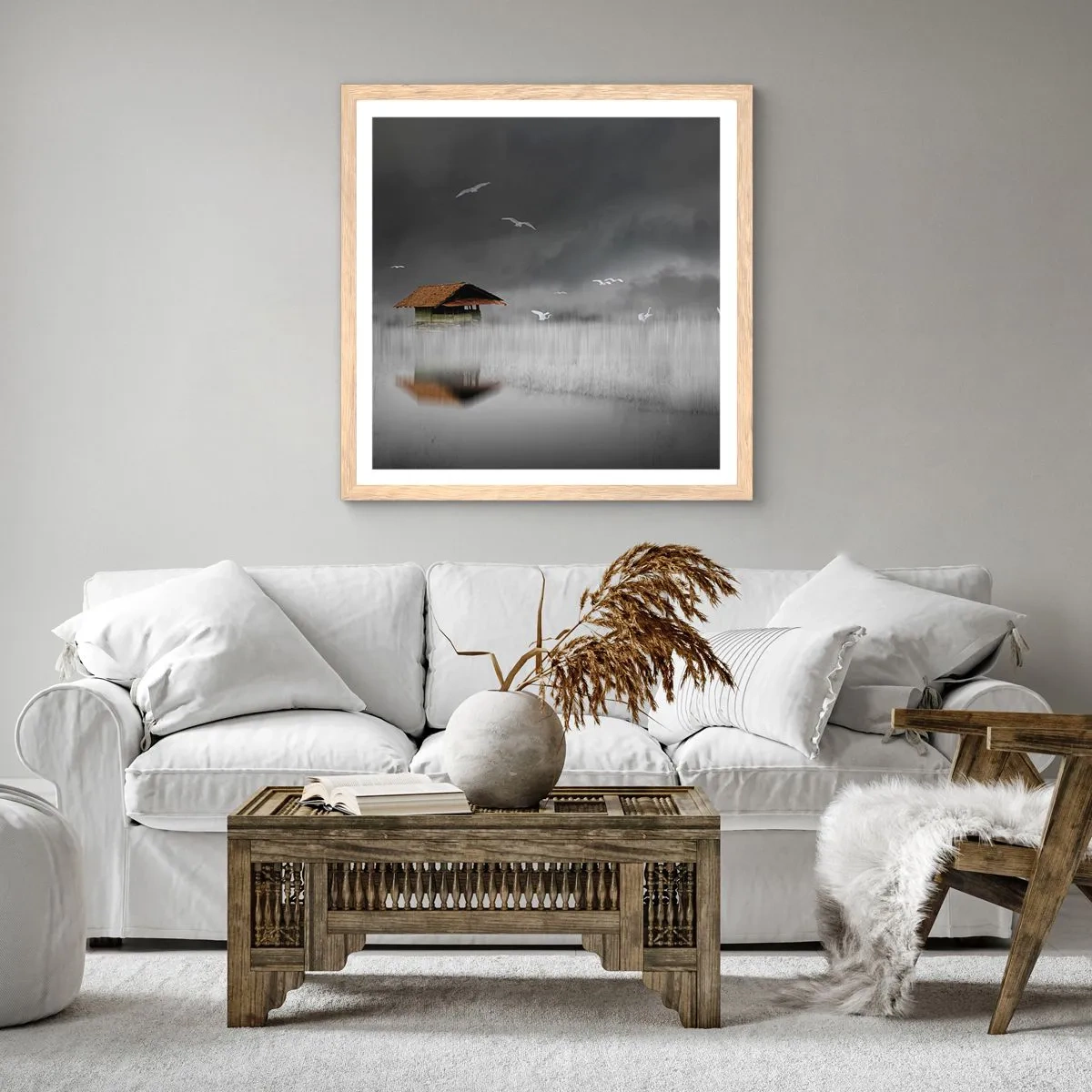 Affisch i ram av ljusek - Regnskydd - 50x50 cm