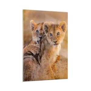 Glastavla - Bild på glas - Stör inte! Vi har kul - 50x70 cm