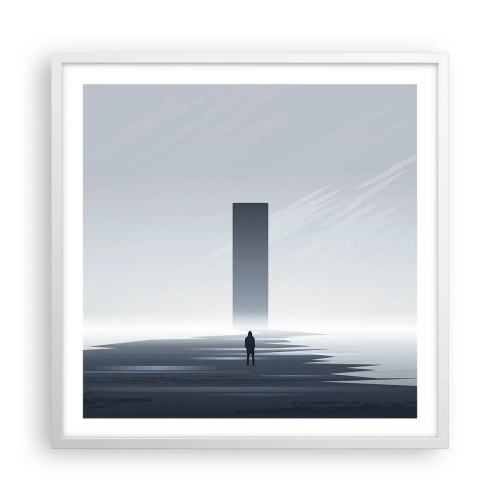 Affisch i vit ram - Möjlighet eller hot? - 60x60 cm