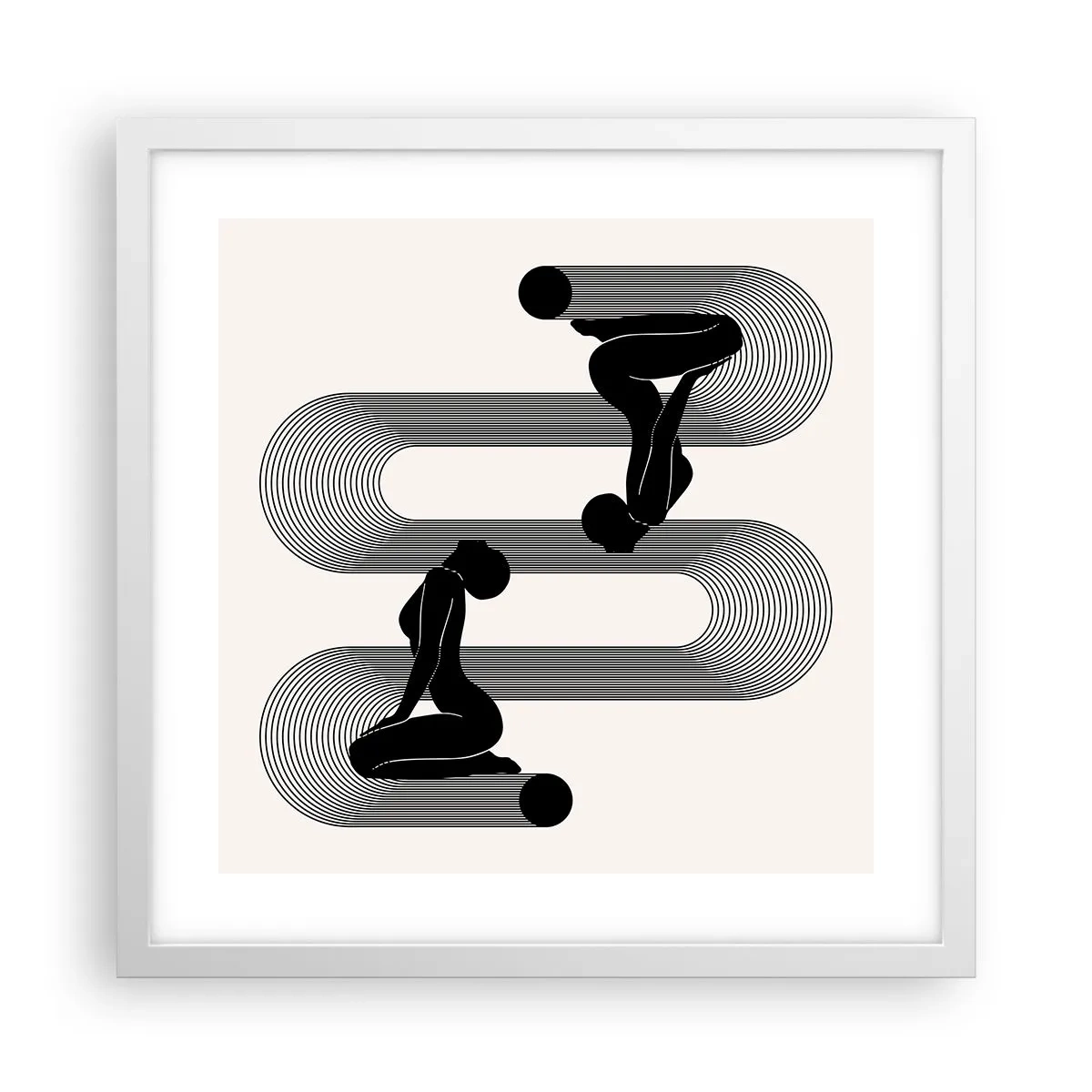 Affisch i vit ram - Sensuell symmetri - 40x40 cm