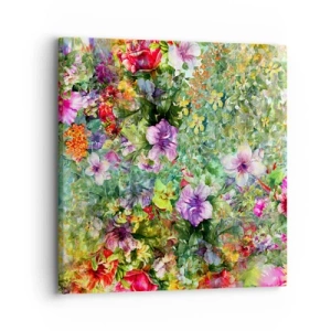 Canvastavla - Bild på duk - Ta en dopp i blommorna - 30x30 cm