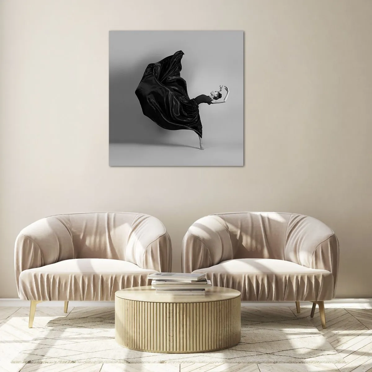 Glastavla - Bild på glas - Bevingad av musiken - 60x60 cm