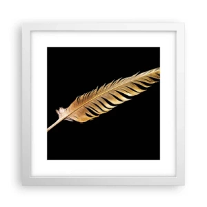 Affisch i vit ram - Fjäder... - 30x30 cm