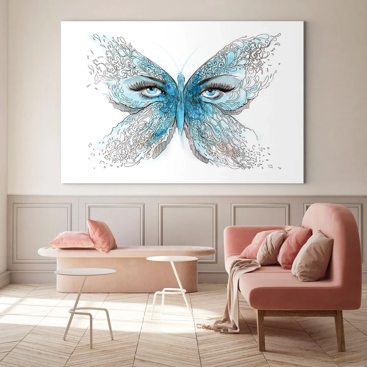 Glastavla - Bild på glas - Fjärilögon - 120x80 cm