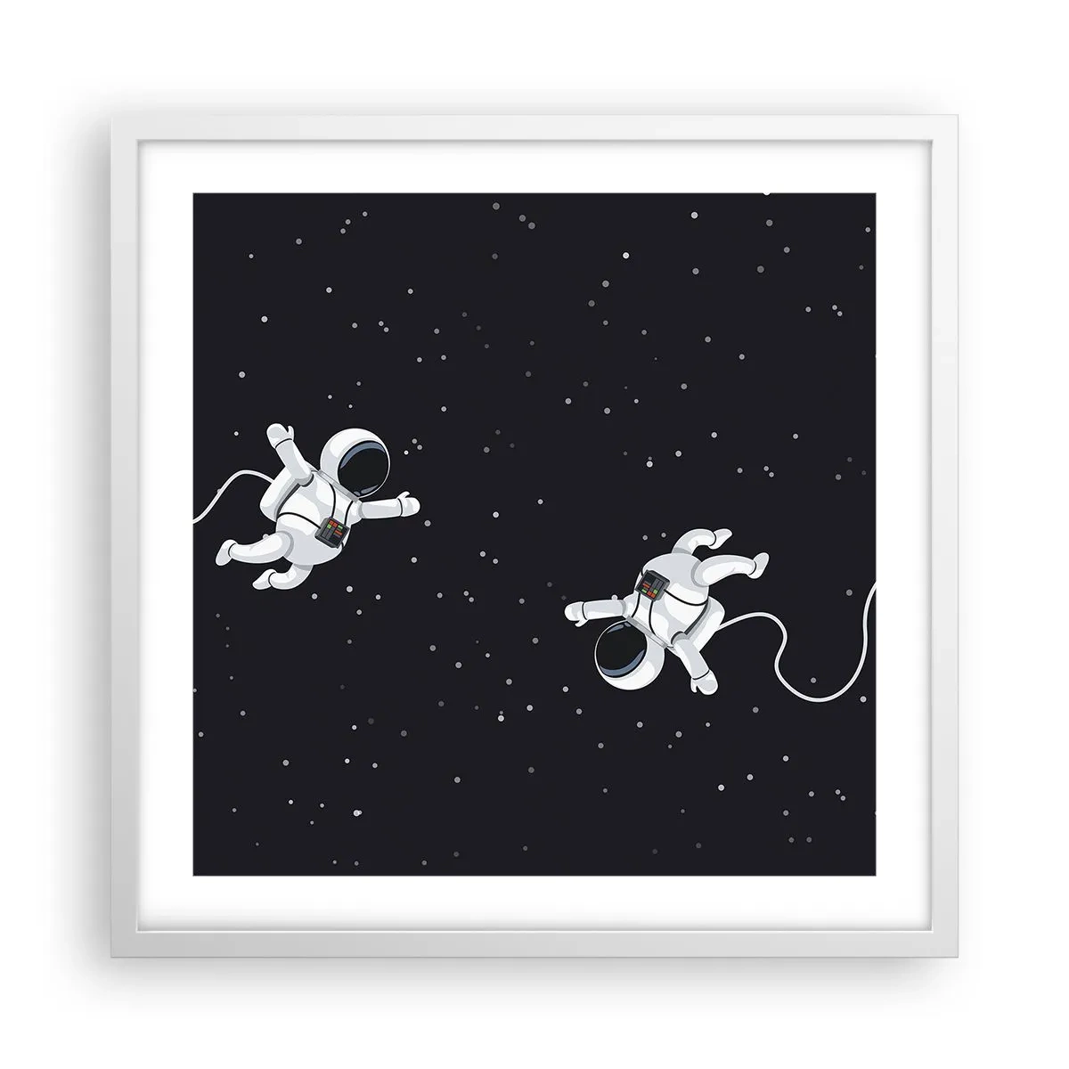 Affisch i vit ram - Rymddans - 50x50 cm