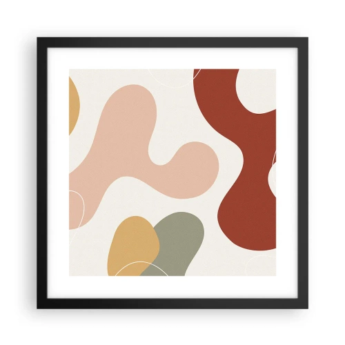 Affisch i svart ram - Ornamental zig-zack? - 40x40 cm
