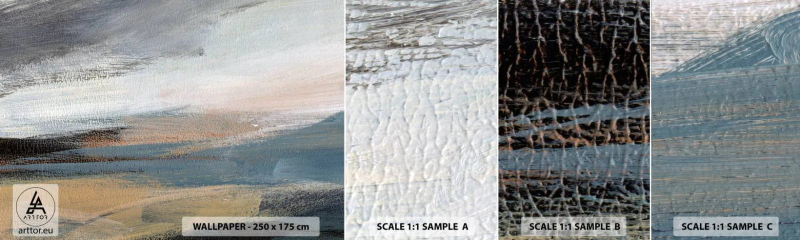 Fototapet Prov Standard Eco - Abstraktion: nordligt landskap - Bit, Abstraktion, Minimalism - 100x30 cm