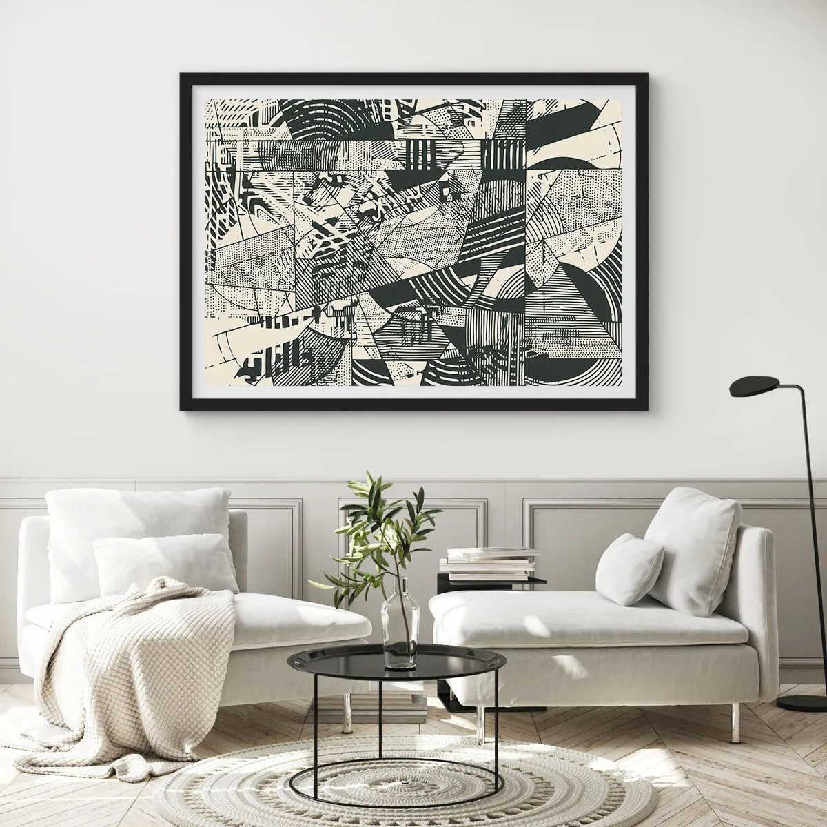 Affisch i svart ram - Nutidens dynamik - 70x50 cm