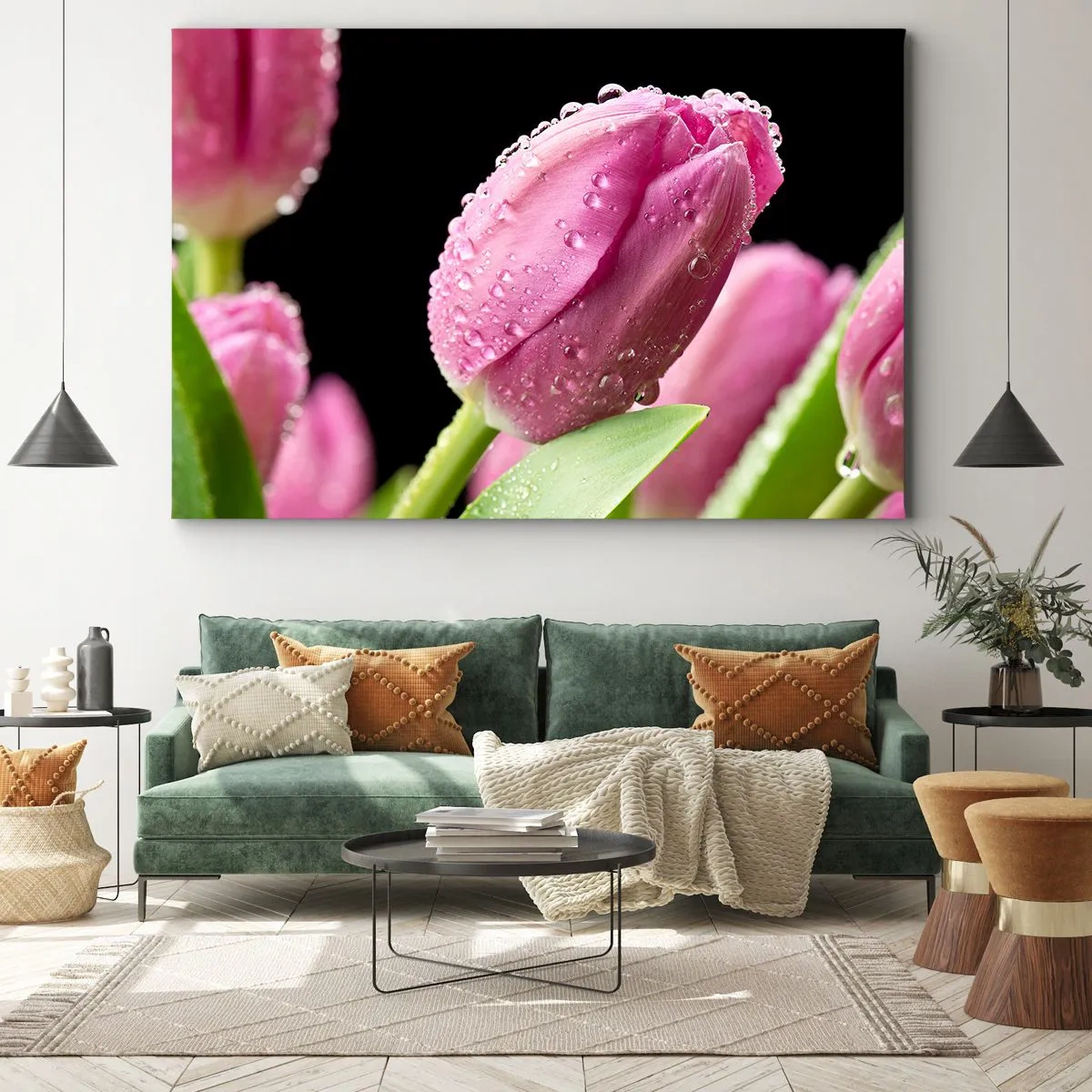 Canvastavla - Bild på duk - Lila sömn i daggen - 100x70 cm