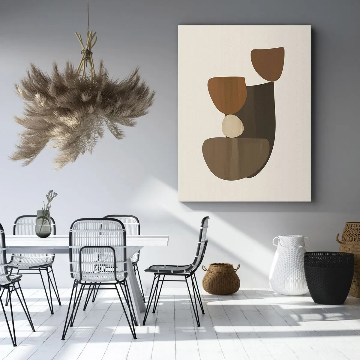 Canvastavla - Bild på duk - Komposition i brun - 50x70 cm