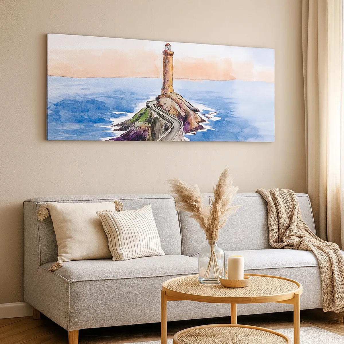 Canvastavla - Bild på duk - Vänd mot havet - 30x30 cm