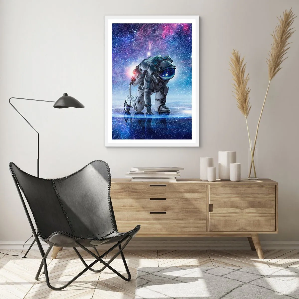 Affisch i vit ram - Stjärnig himmel över mig - 70x100 cm