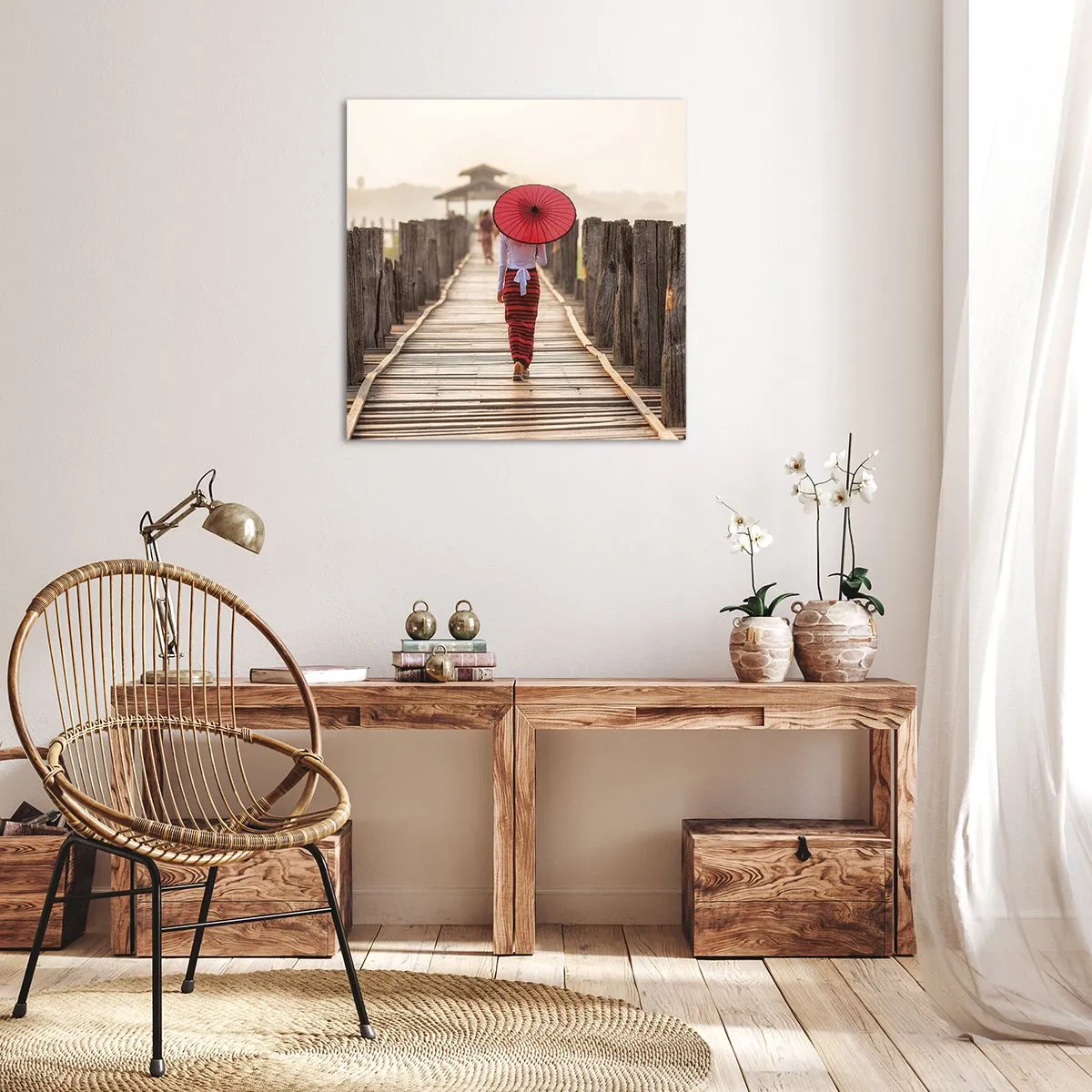 Canvastavla - Bild på duk - På den gamla bron - 30x30 cm