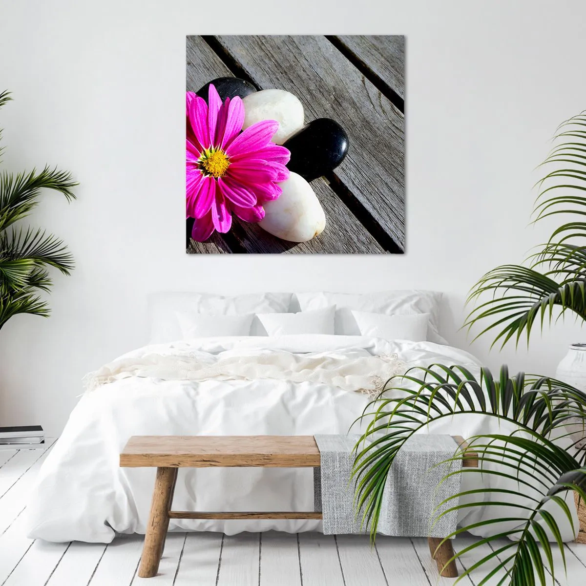 Canvastavla - Bild på duk - Avkoppling på bryggan - 60x60 cm