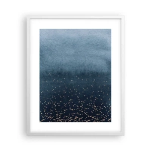 Affisch i vit ram - Komposition – blåa faser - 40x50 cm