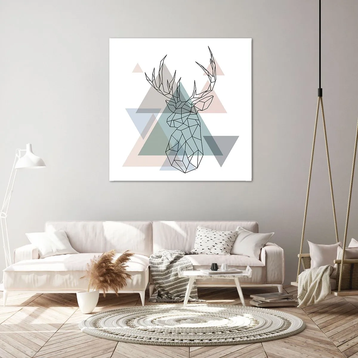 Canvastavla - Bild på duk - I en geometrisk skog - 50x50 cm