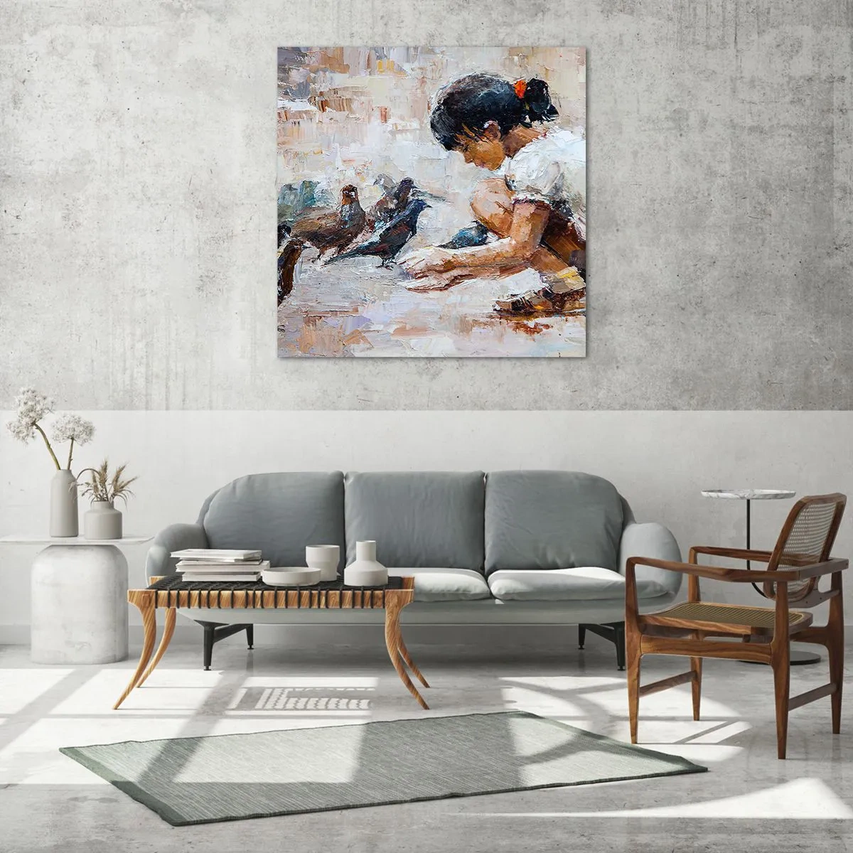Glastavla - Bild på glas - Minst och gulligast - 70x70 cm