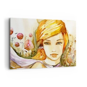 Canvastavla - Bild på duk - Smaragdblick som tystar ner ilska - 100x70 cm