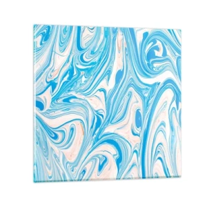 Glastavla - Bild på glas - Utspilld turkos - 30x30 cm
