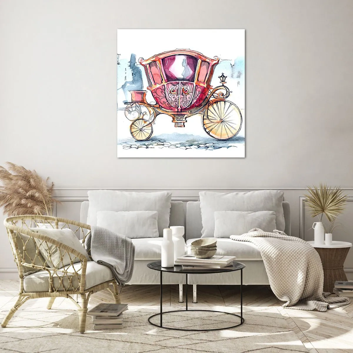 Glastavla - Bild på glas - Bröllop eller bal? - 50x50 cm