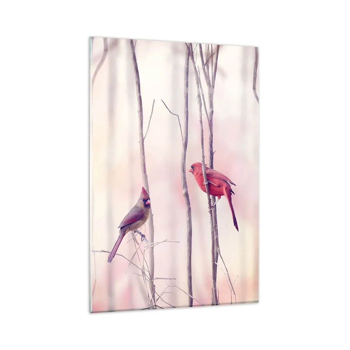 Glastavla - Bild på glas - Rosa skogens saga - 80x120 cm