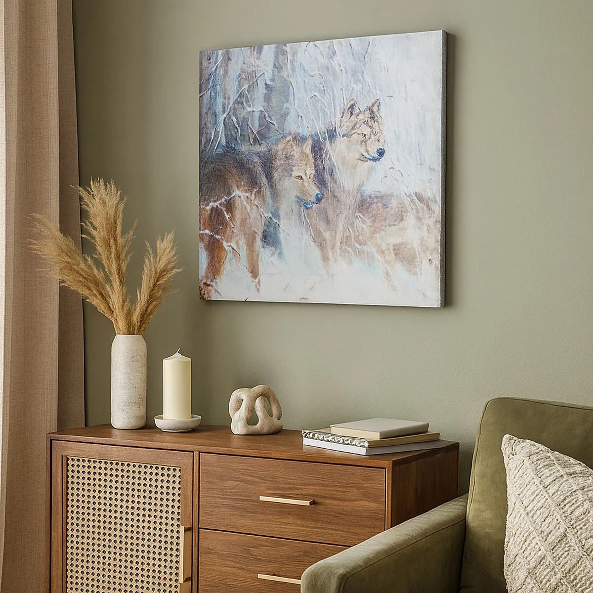 Canvastavla - Bild på duk - Akta! Någon kommer - 30x30 cm