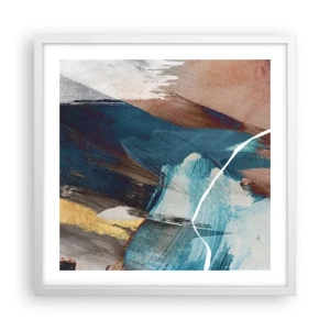Affisch i vit ram - Med styrka och energi - 50x50 cm
