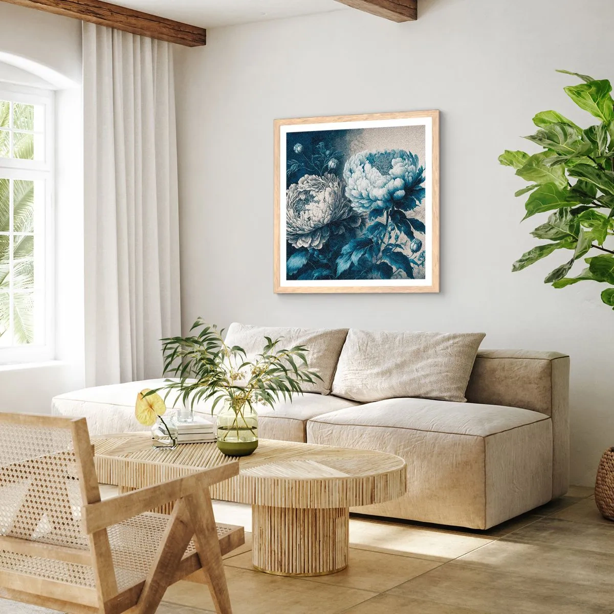 Affisch i ram av ljusek - Ett väl matchat par - 40x40 cm