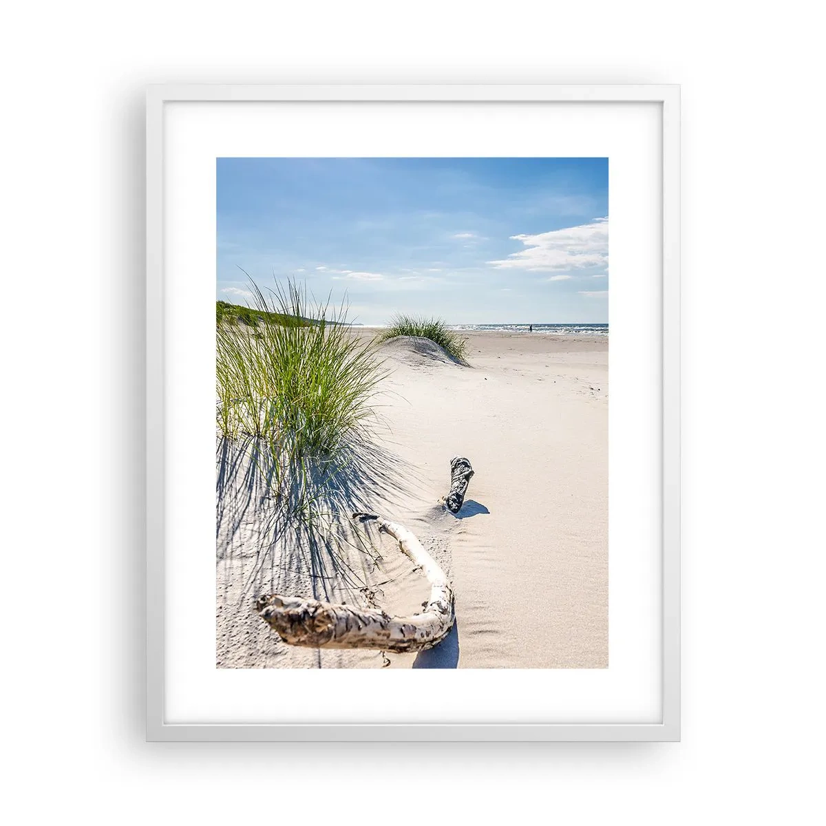 Affisch i vit ram - Vackrast? Östersjöstrand - 40x50 cm