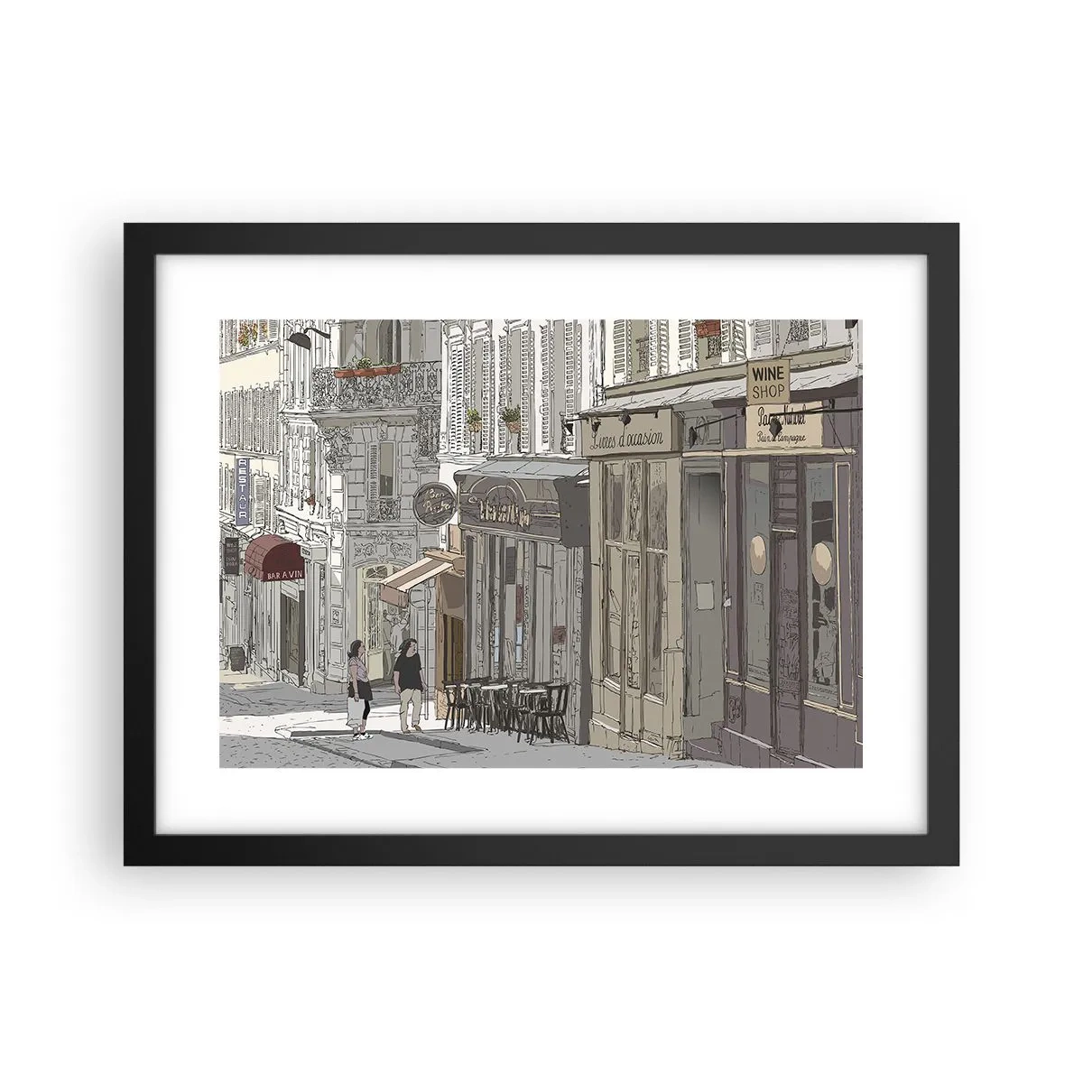 Affisch i svart ram - Stadens nöjen - 40x30 cm