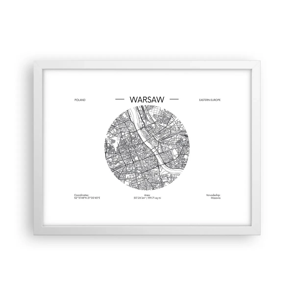 Affisch i vit ram - Warszawas anatomi - 40x30 cm