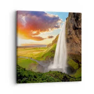 Canvastavla - Bild på duk - Full av isländsk sommar - 30x30 cm