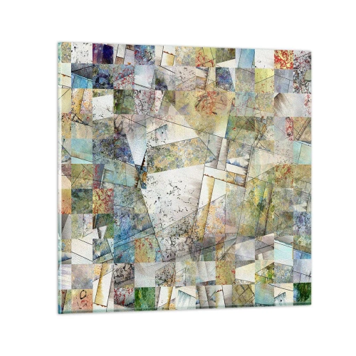 Glastavla - Bild på glas - Geometrisk omblandning - 30x30 cm