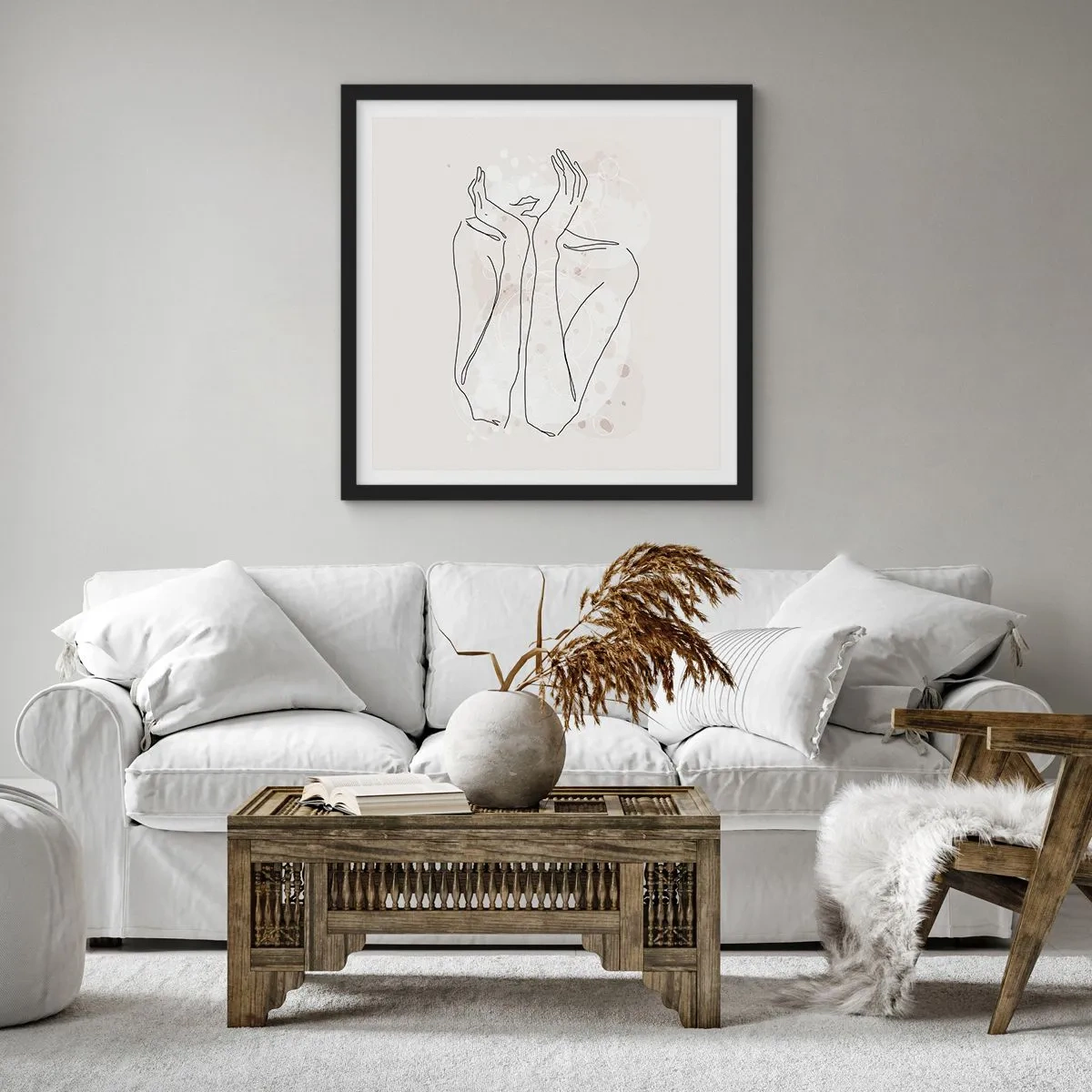 Affisch i svart ram - Drömstund - 60x60 cm