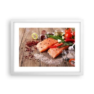 Affisch i vit ram - Norskt äventyr i köket - 40x30 cm