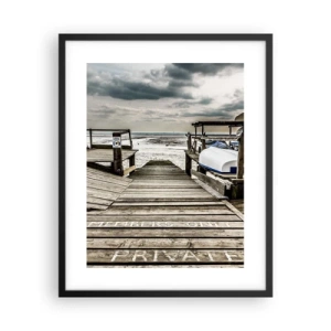 Affisch i svart ram - Stranden i norr - 40x50 cm