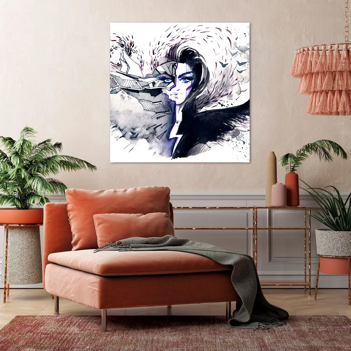 Canvastavla - Bild på duk - Demonisk och vacker - 70x70 cm