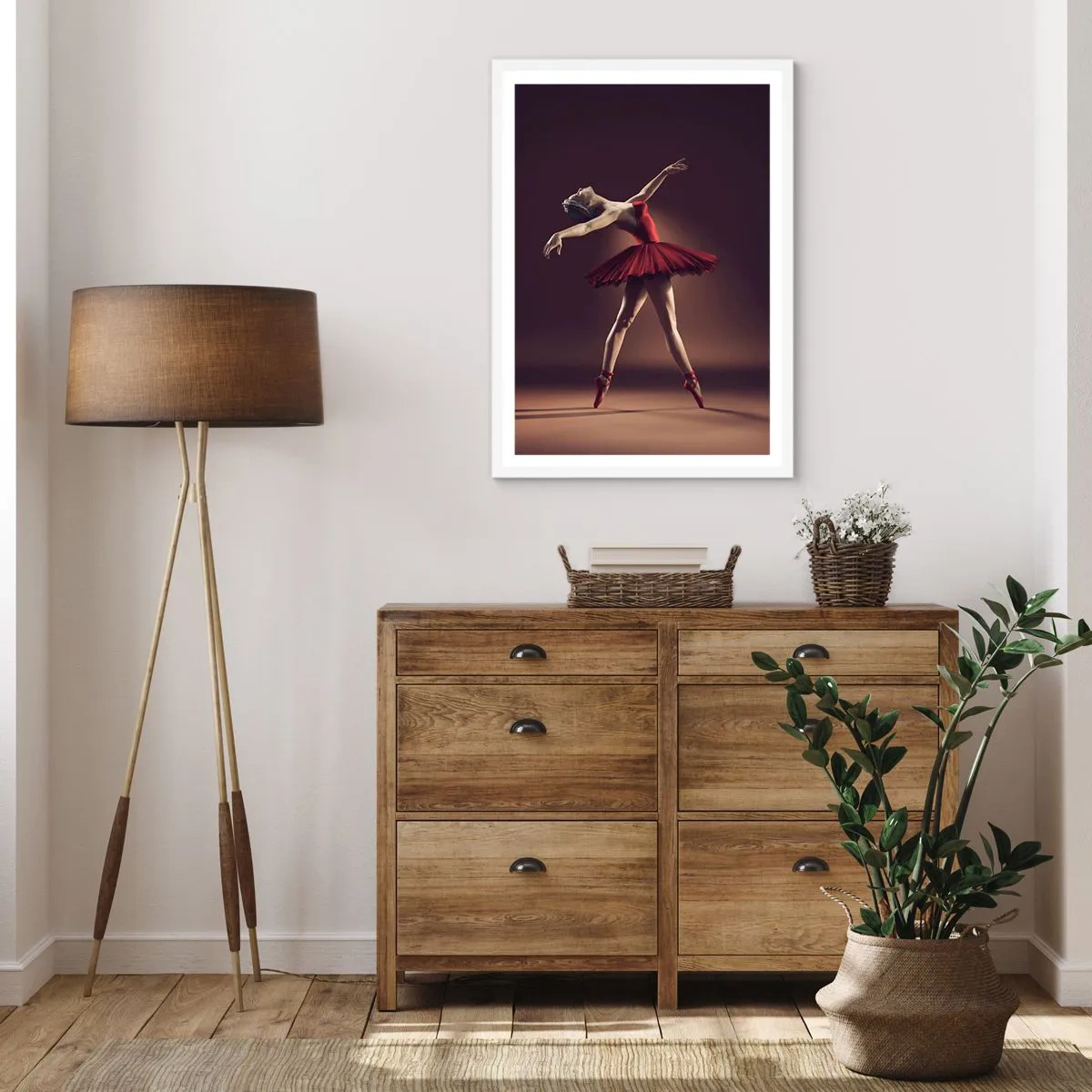 Affisch i vit ram - Prima ballerina - 70x100 cm