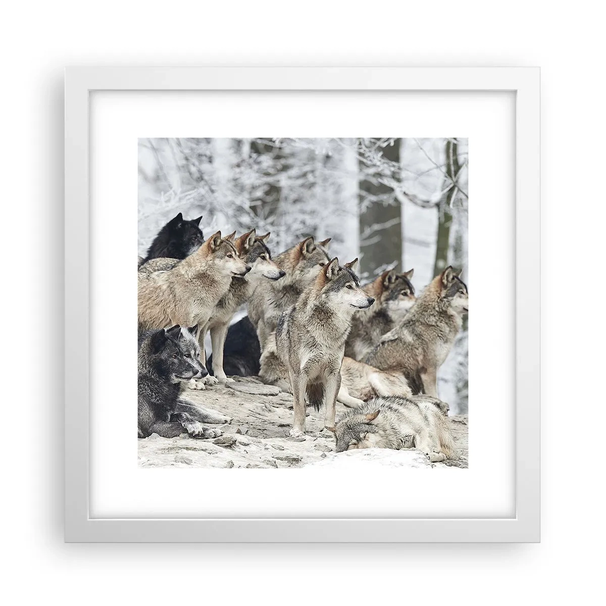 Affisch i vit ram - Familj och vänner - 30x30 cm