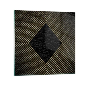 Glastavla - Bild på glas - Geometri i glamourstil - 50x50 cm