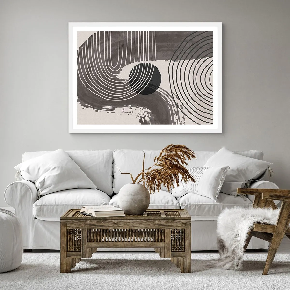 Affisch i vit ram - Ovalen vinner - 50x50 cm