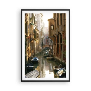 Affisch i svart ram - På en gränd i Venedig - 61x91 cm