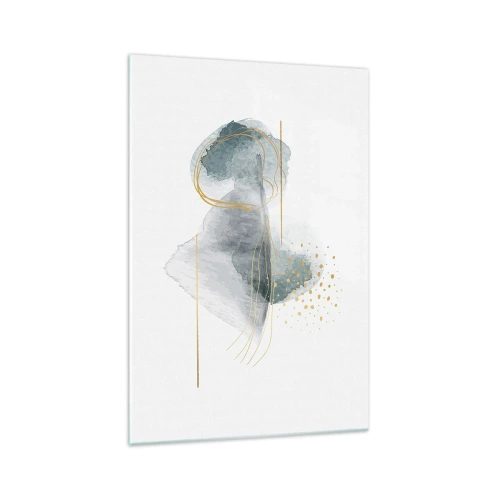 Glastavla - Bild på glas - Om gråhetens och guldets förhållanden - 70x100 cm