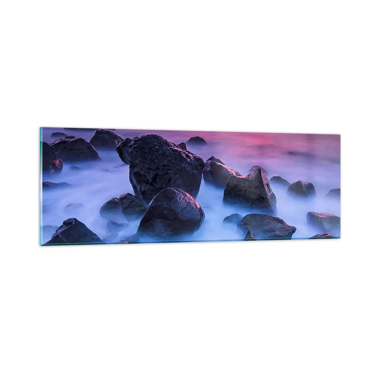Glastavla - Bild på glas - Dimma och sken - 90x30 cm