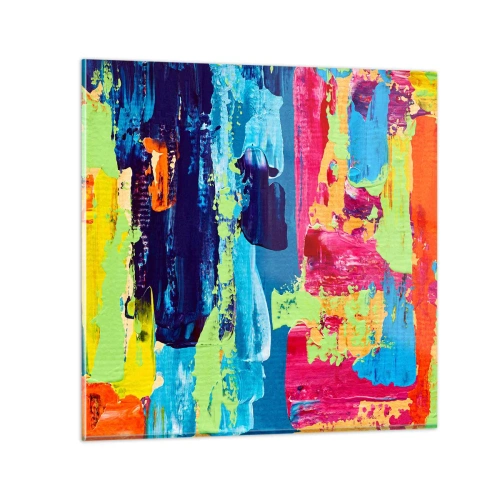 Glastavla - Bild på glas - Livet är skönt! - 50x50 cm